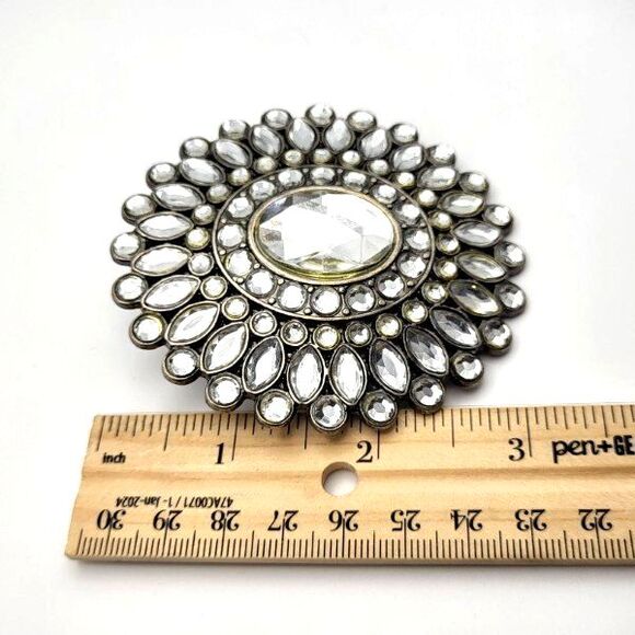 Bronzetone and Rhinestone Women's Belt Buckle - Picture 4 of 4